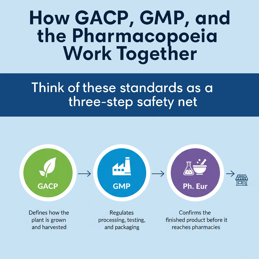 How GACP, GMP, and the Pharmacopoeia Work Together
